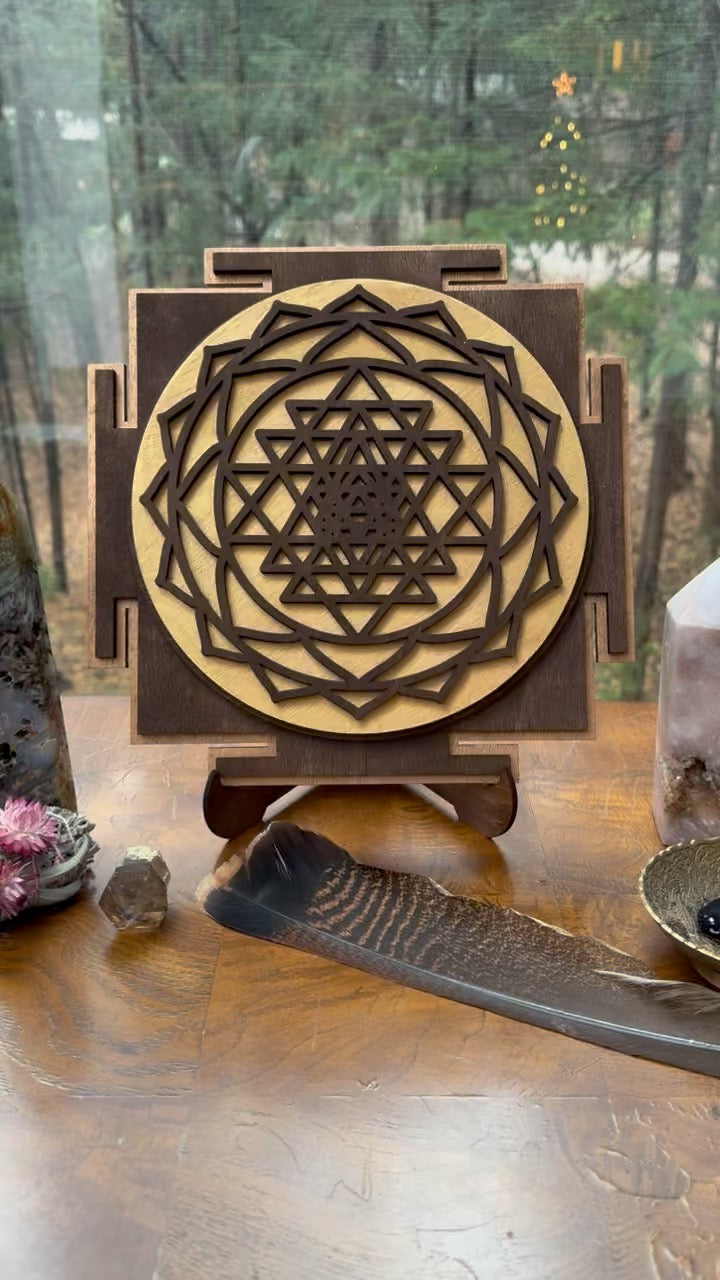 Sri Yantra - Hand-Crafted Layered Mandala Wall Art