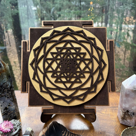 Sri Yantra - Hand-Crafted Layered Mandala Wall Art