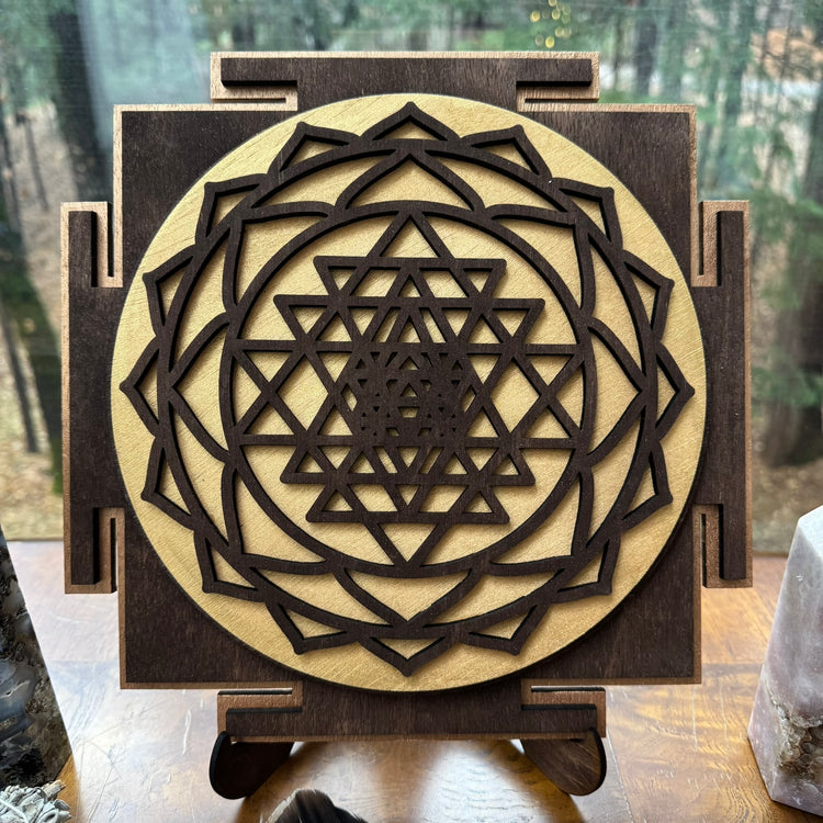 Sri Yantra - Hand-Crafted Layered Mandala Wall Art